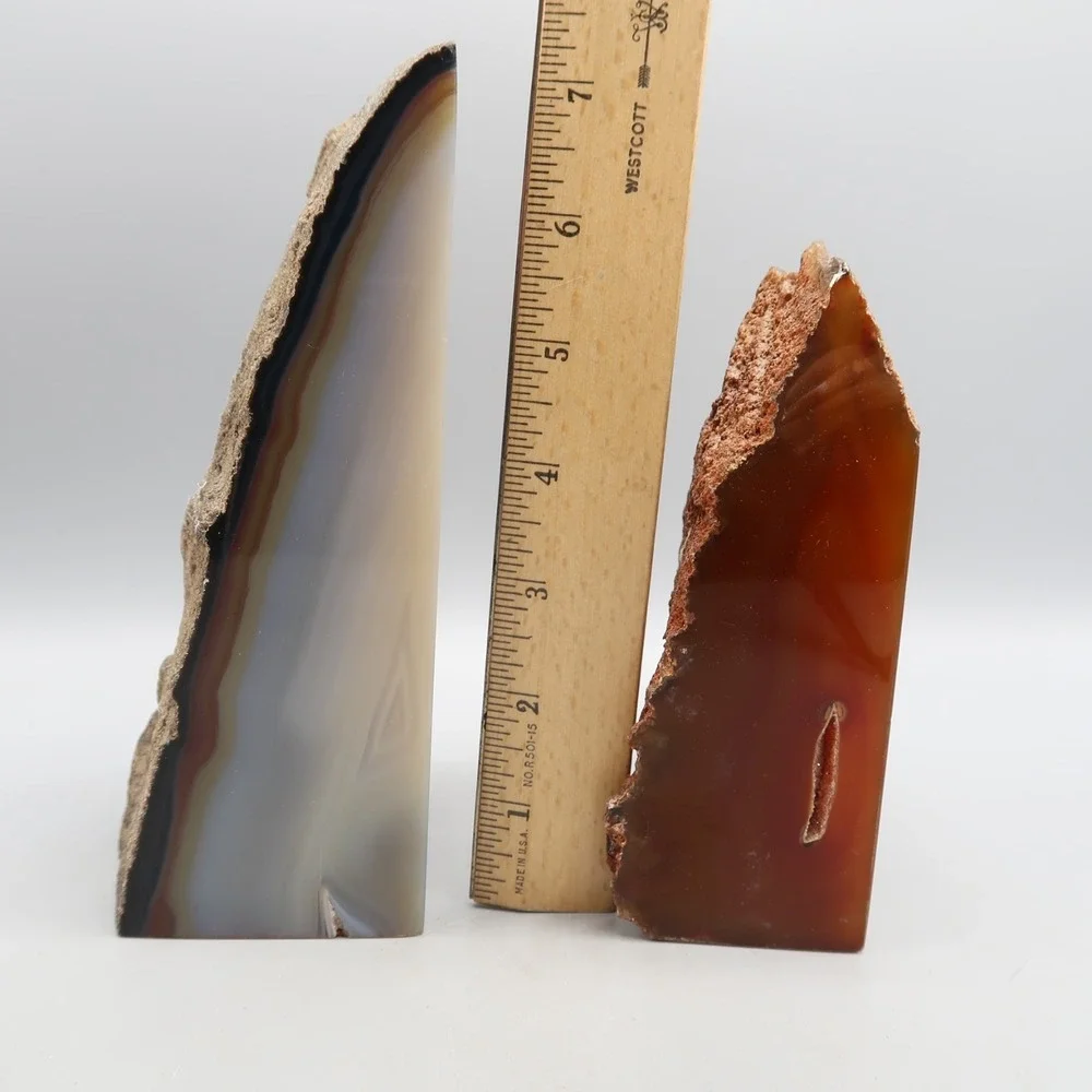 Paper weighs or Book ends Solid Bruneau Jasper & Blue‎ Agate Polish Rock